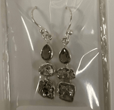 Designer Meteorite Earrings Studded With Smoky, Pyrite Pack of 1 (D59-3)